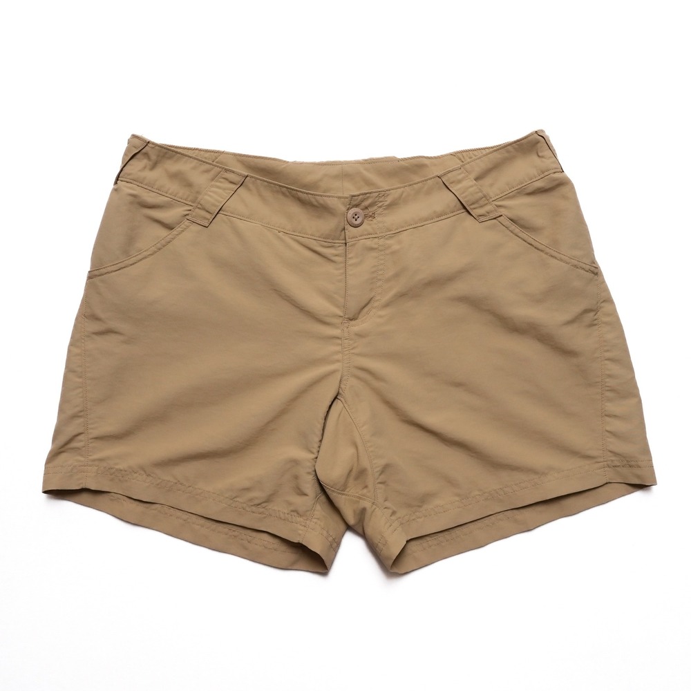 Columbia PFG Fishing Shorts Women Large Tan Quick Dry Nylon Pockets XL4452